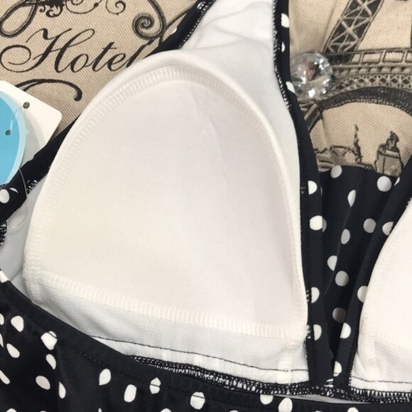 Swim Solutions Printed Halter Tankini Top - Picture 7 of 8